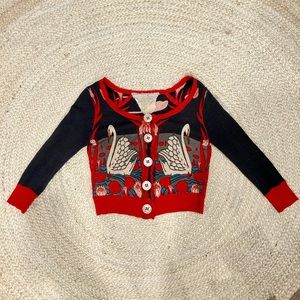 Knitted dove cropped cardigan